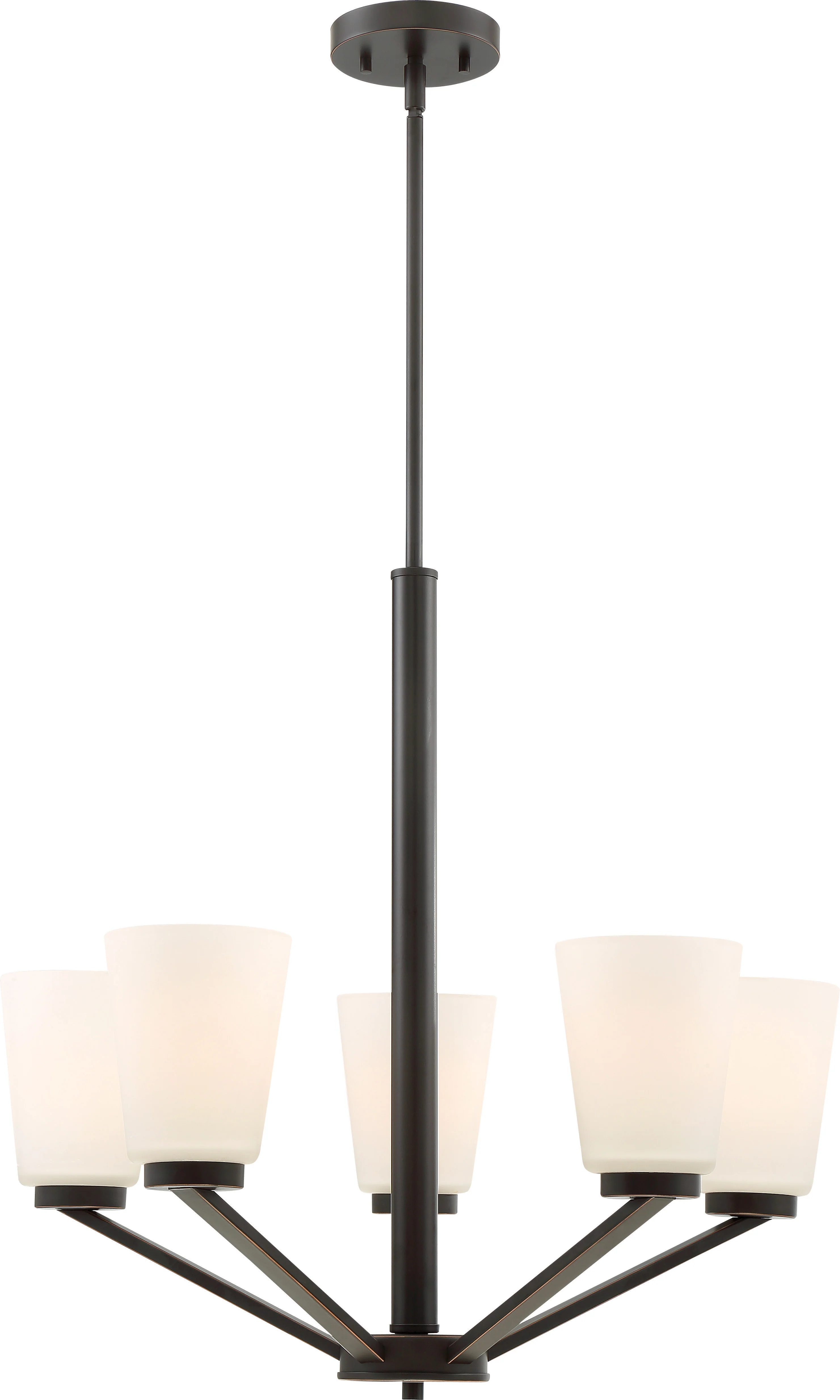 Nome 5-Light Hanging Mounted Chandelier Light Fixture in Mahogany Bronze Finish