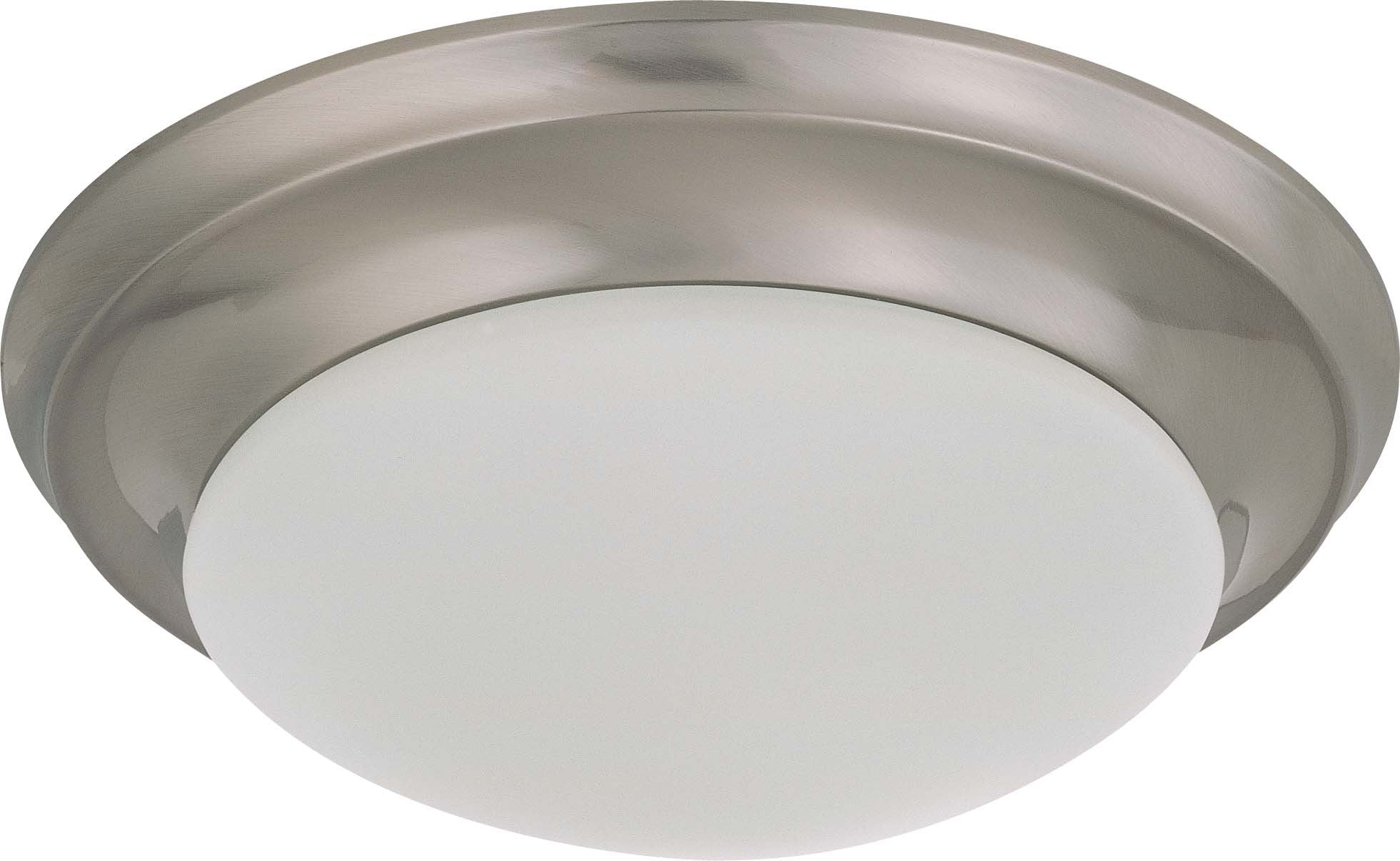 Nuvo 1 Light 12 inch Flush Mount Twist & Lock w/ Frosted White Glass