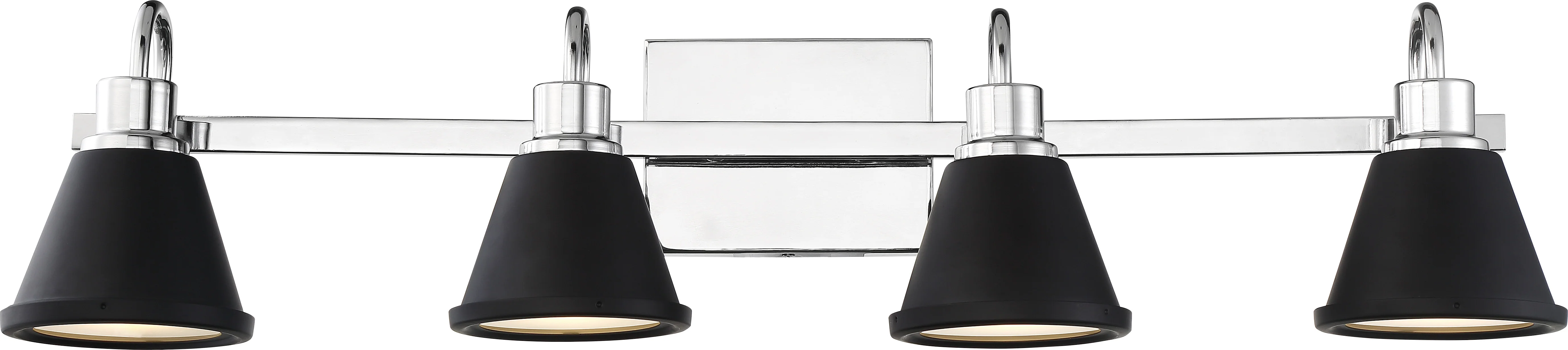 Nuvo 100w LED Module Bette Wall 4-Light 120v Polished Nickel & Matte Black 3000k