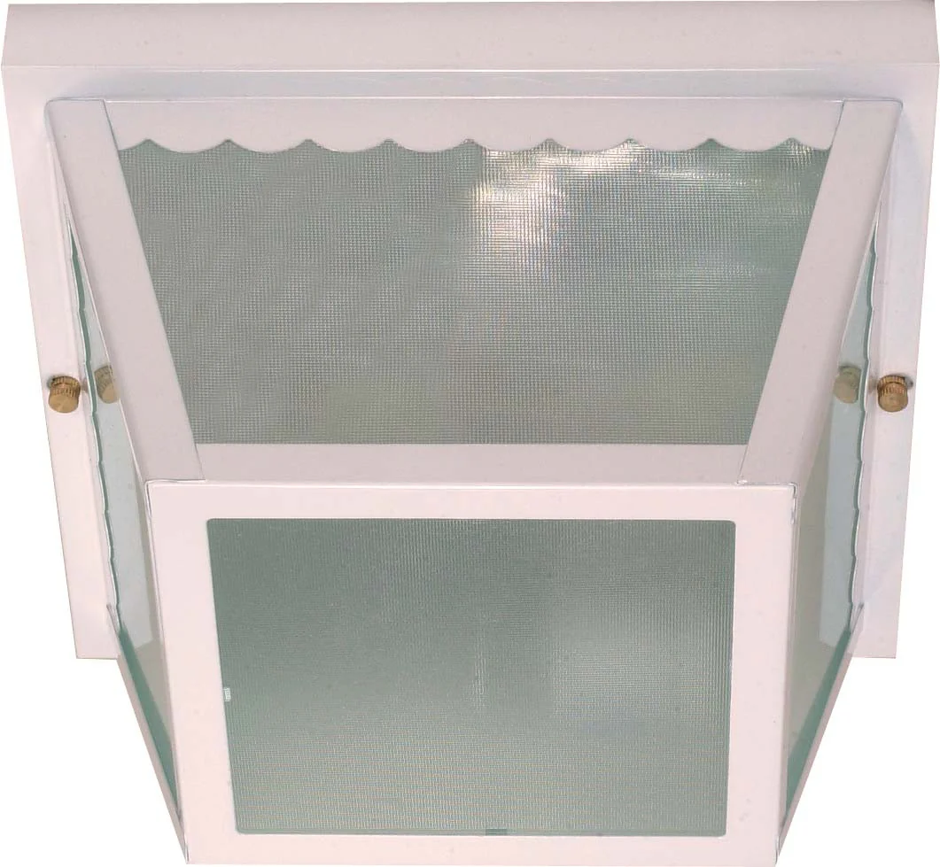 Nuvo 2 Light - 10 inch - Carport Flush Mount - With Textured Frosted Glass