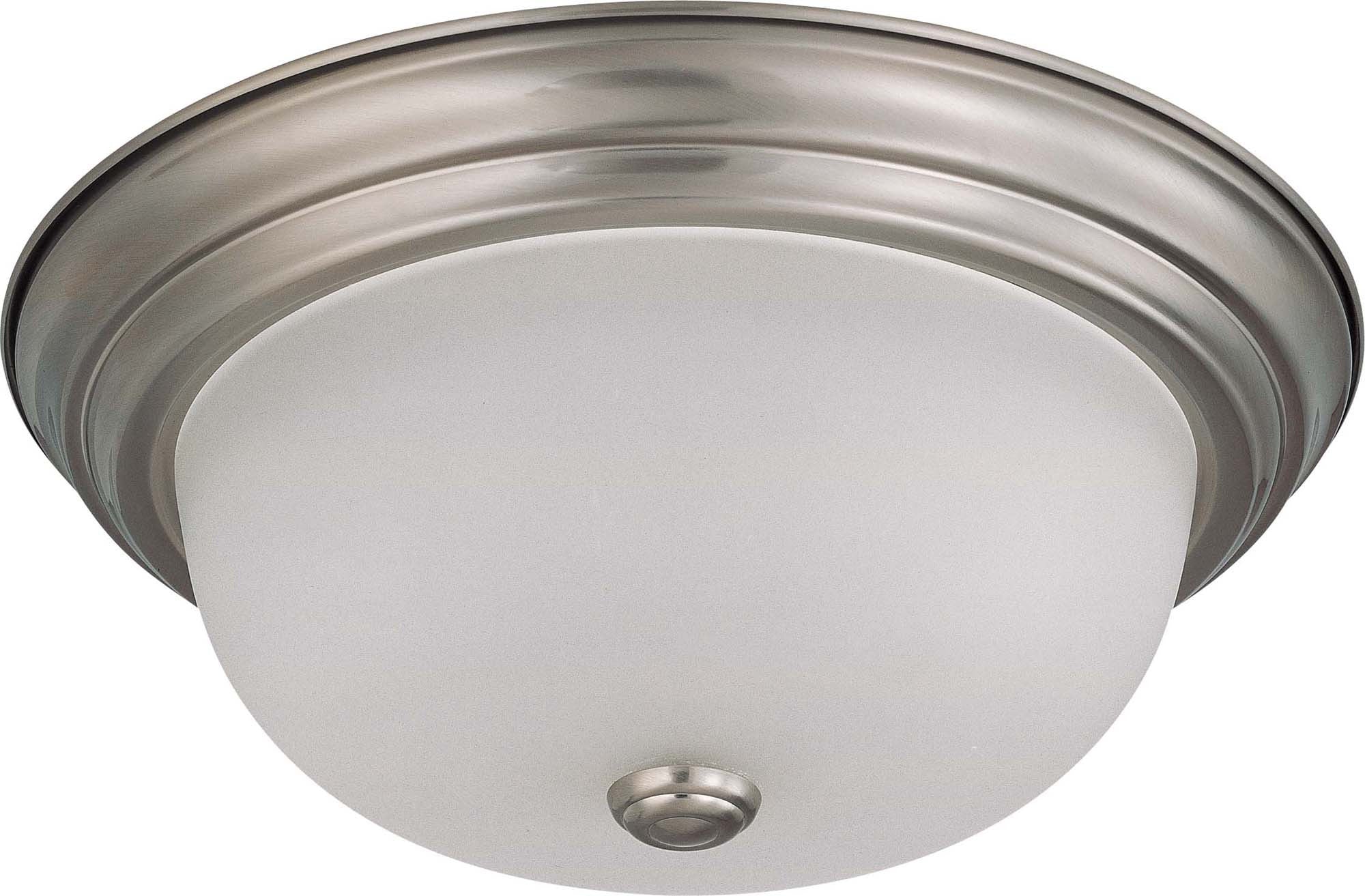 Nuvo 2 Light 13 inch Flush Mount w/ Frosted White Glass