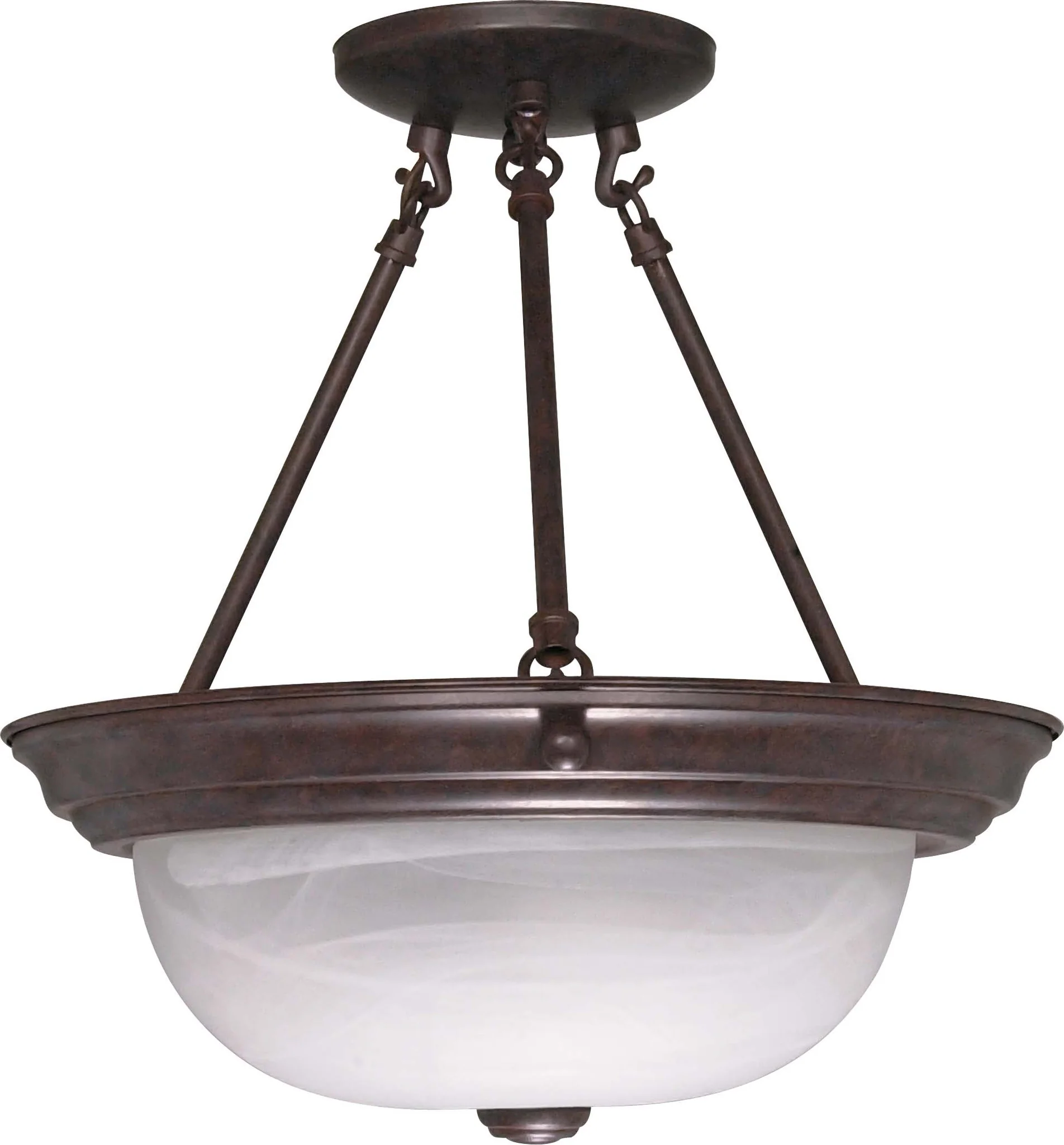 Nuvo 2 Light - 13 inch - Semi-Flush - Alabaster Glass