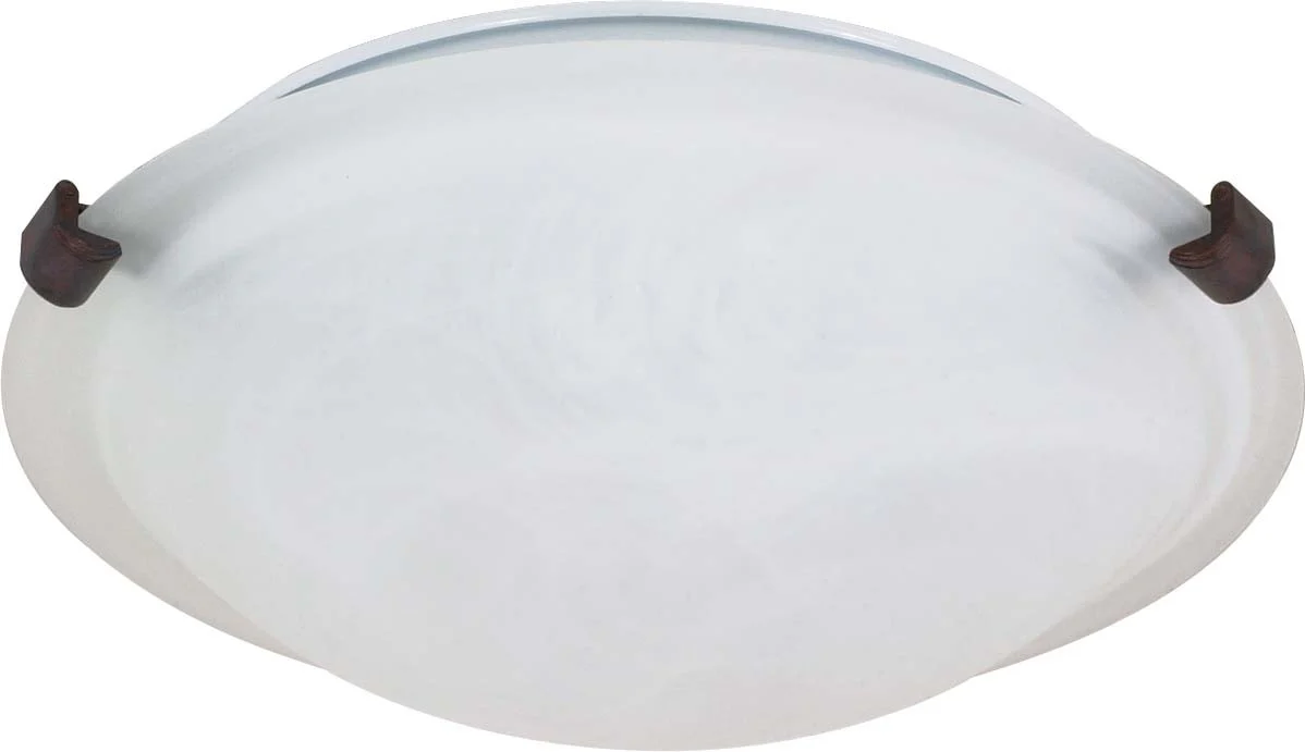Nuvo 2 Light - 16 inch - Flush Mount - Tri-Clip w/ Alabaster Glass