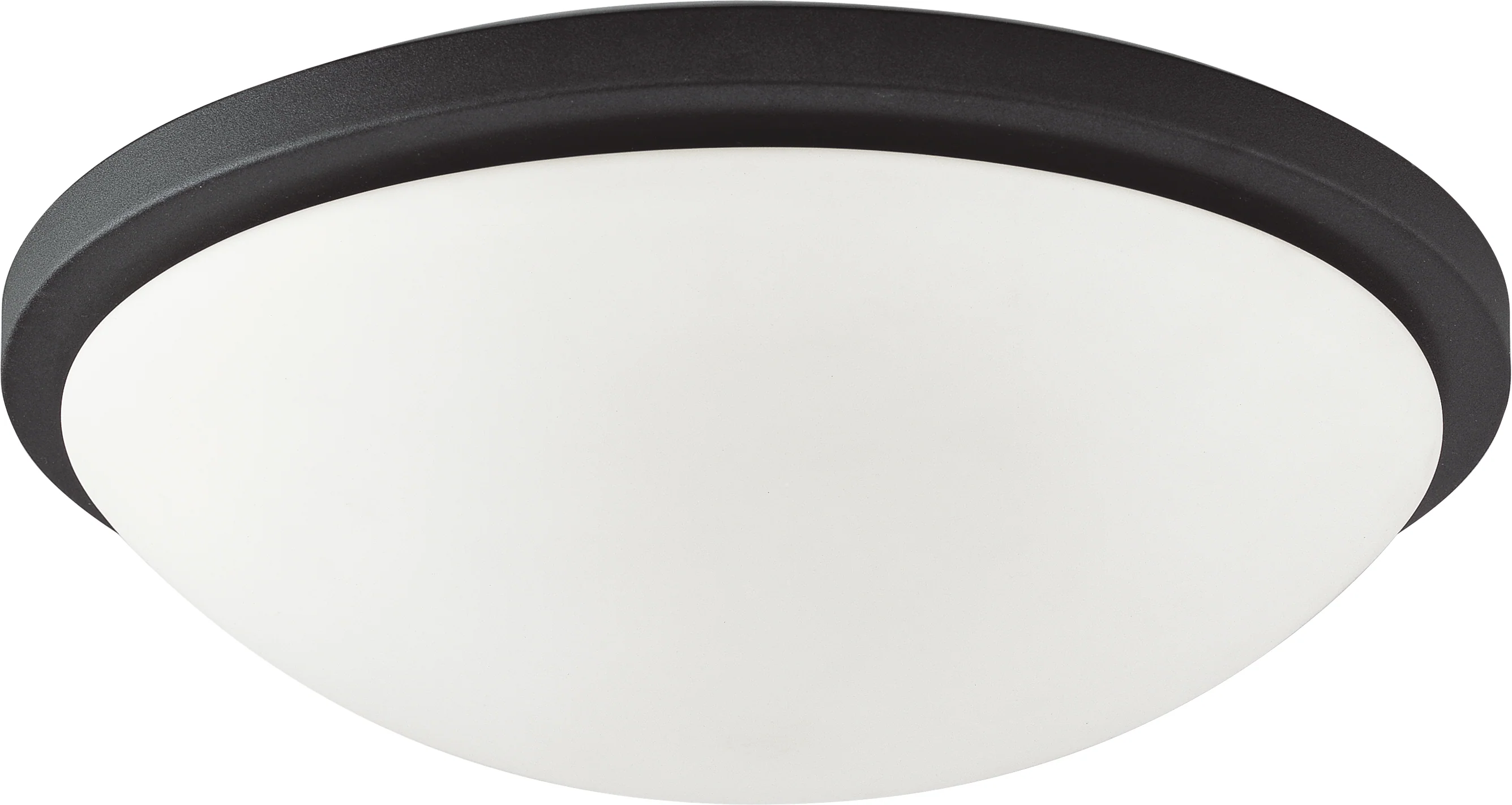 Nuvo 25w Glamour Close-To-Ceiling Flush 120v Black & Satin White Glass 3000k