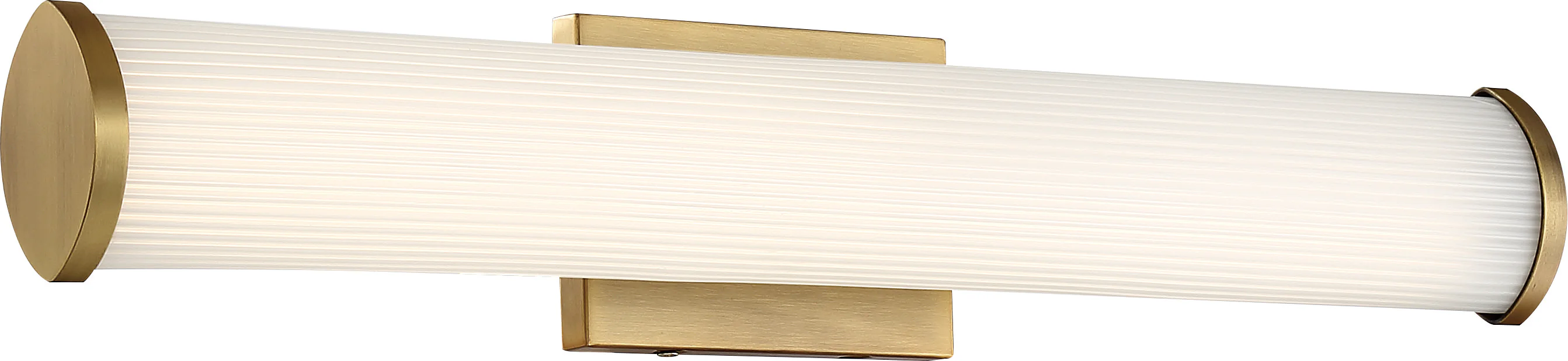 Nuvo 26w LED Module Lena Wall 1-Light 120v Brushed Brass & Striped Lens 3000k