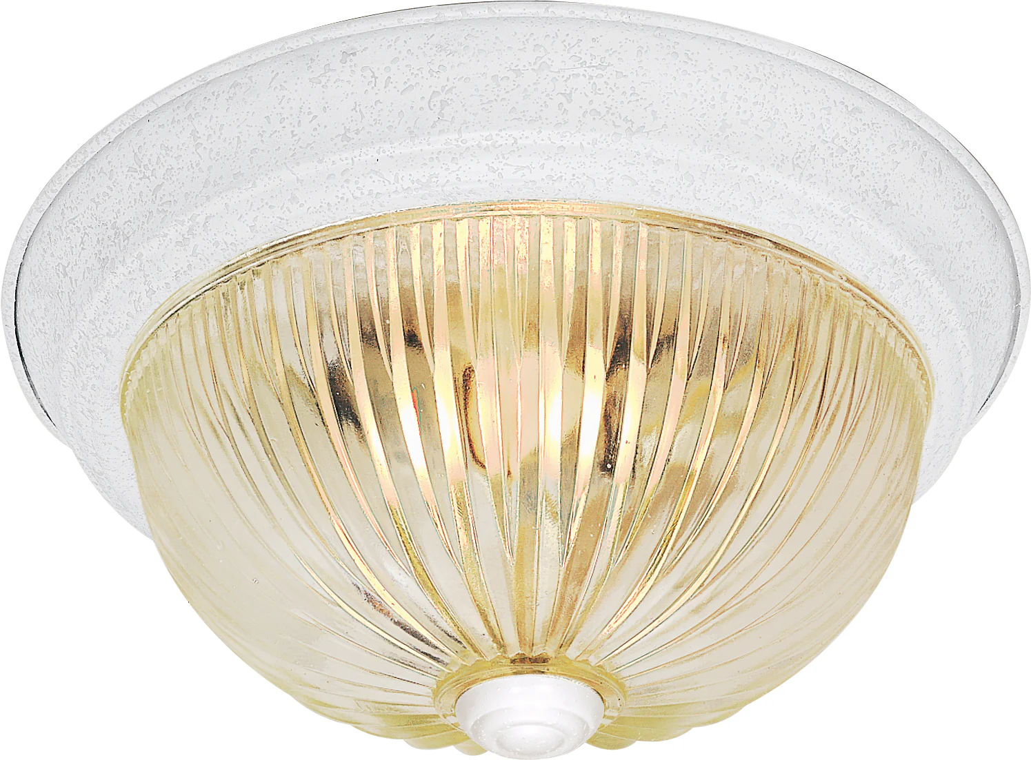Nuvo 3-Light 15" Flush Mount w/ Clear Ribbed Glass in Textured White Finish