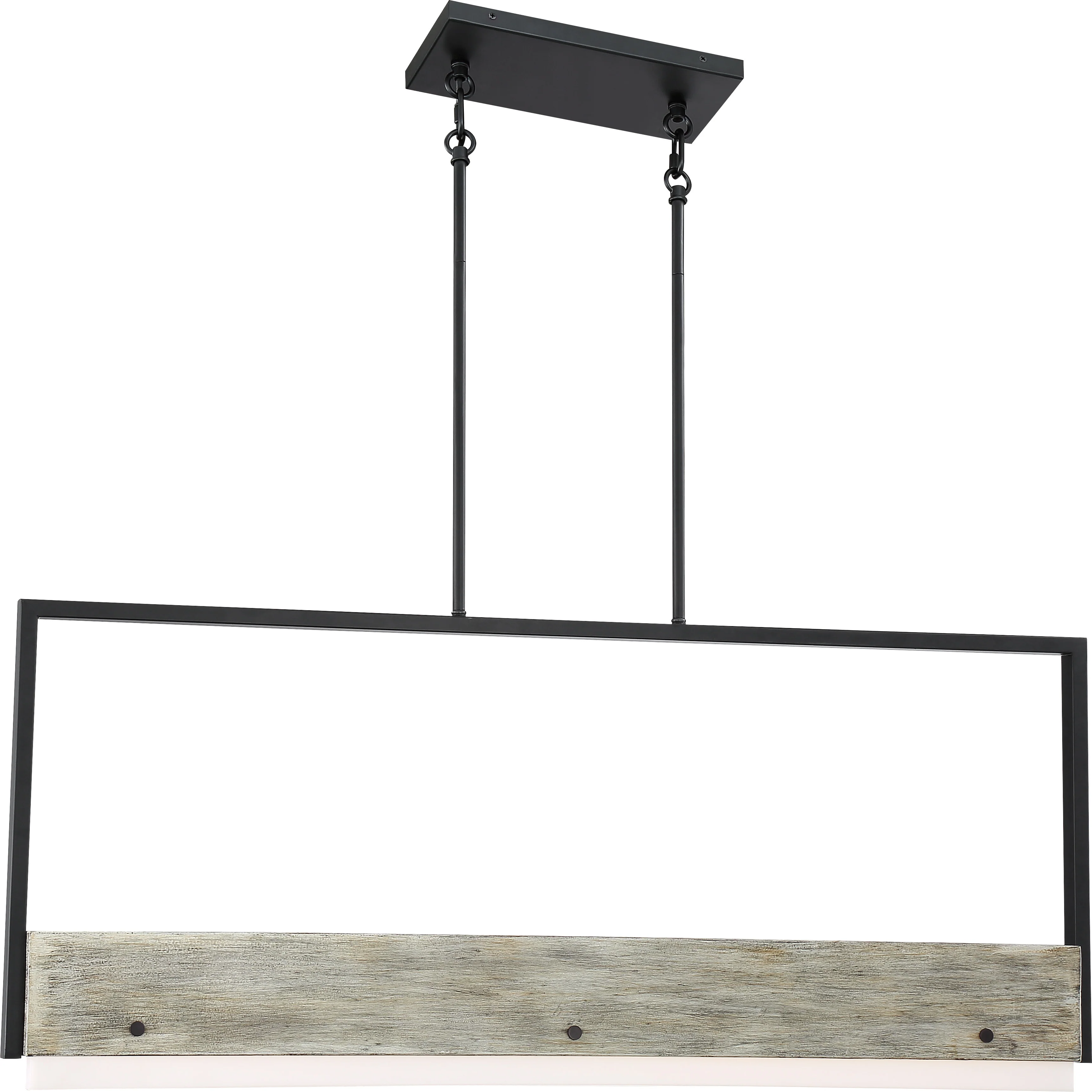 Nuvo 39w LED Module Alta Island Pendants 1-Light 120v Black Gray Wood 3000k