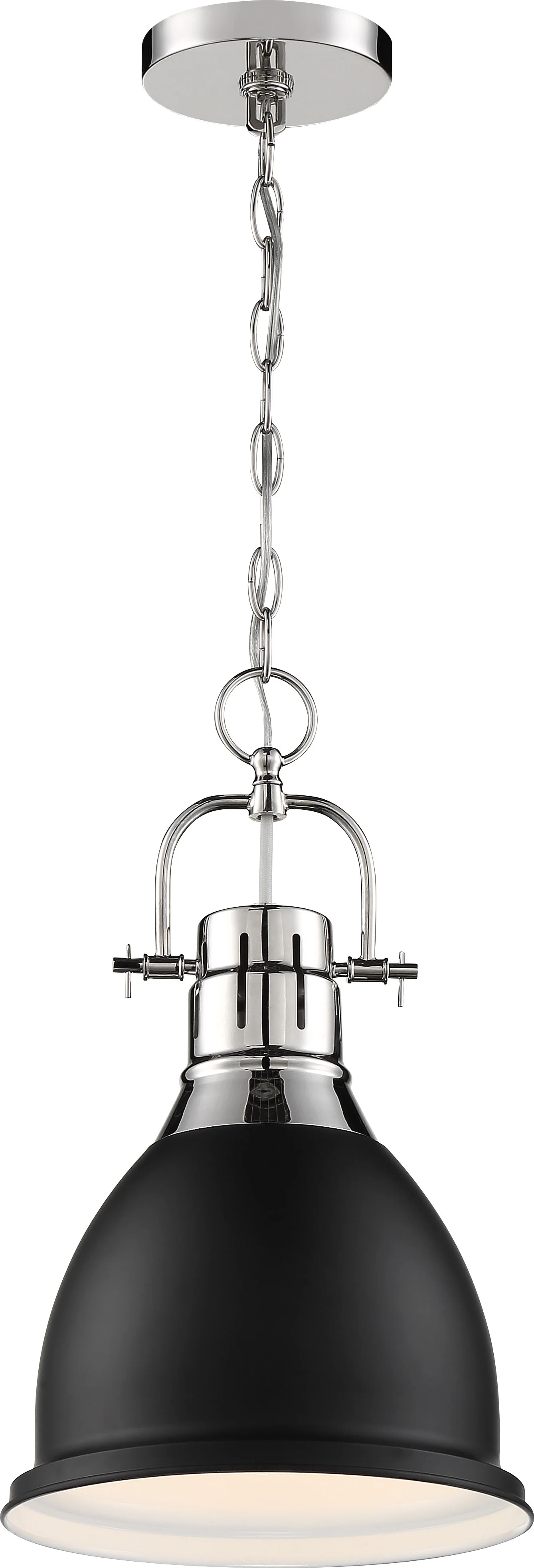 Nuvo 60w A19 Watson Pendants 1-Light 120v Polished Nickel & Matte Black Shade