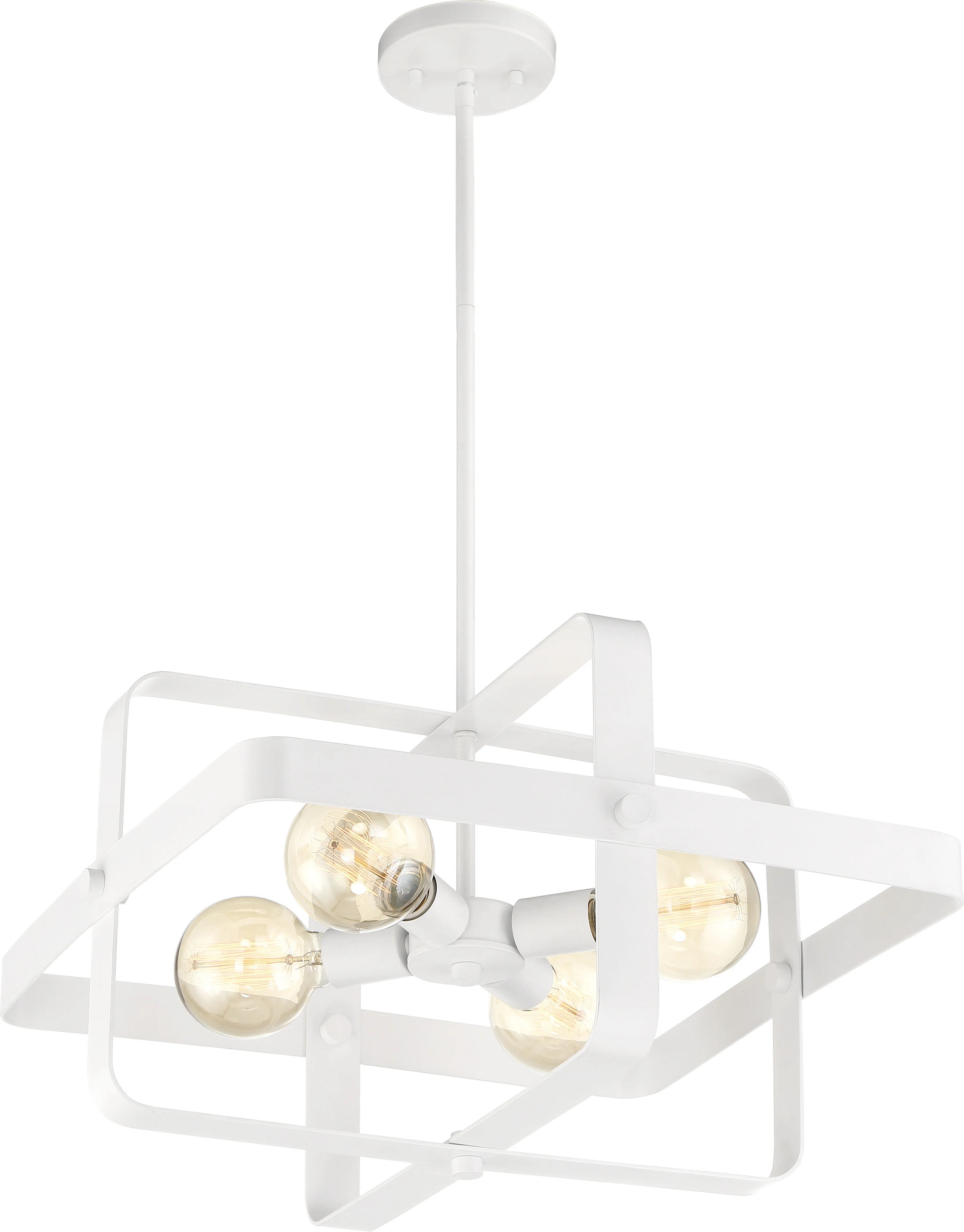 Nuvo 60w G25 Prana Pendants 4-Light 120v White finish