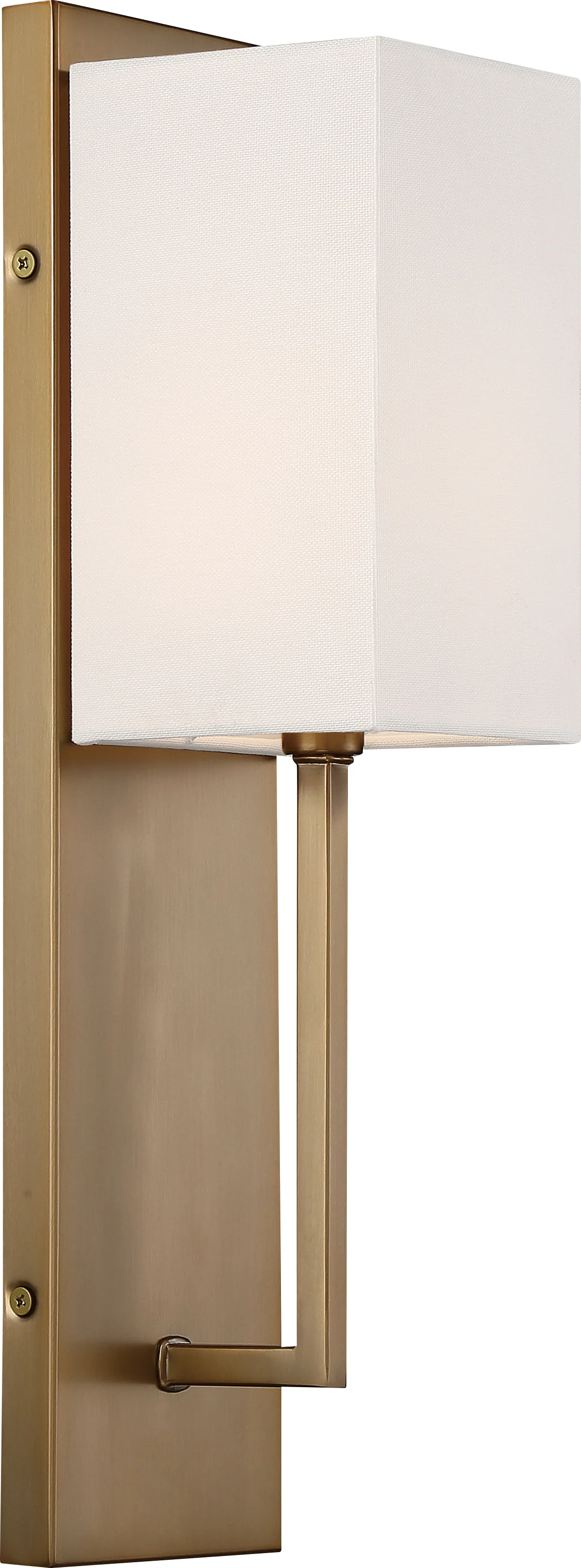 Nuvo 60w Type B Vesey Wall 1-Light 120v Burnished Brass & White Shade