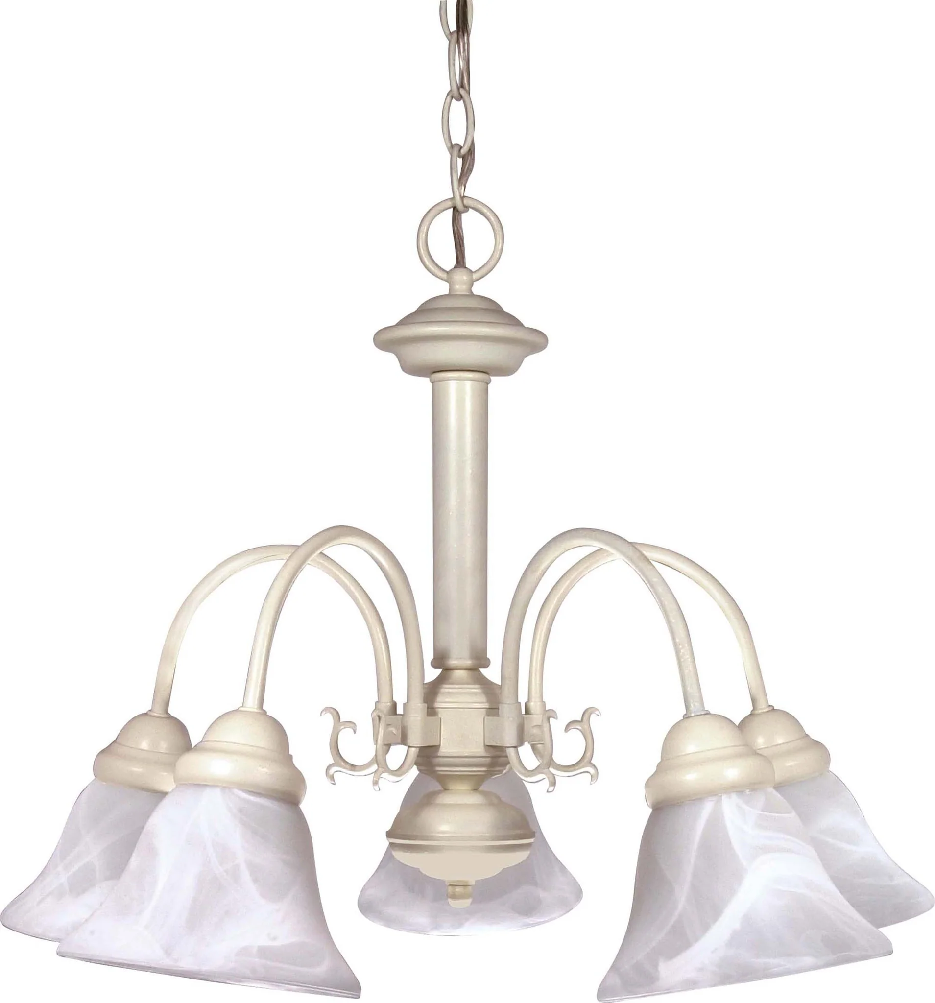 Nuvo Ballerina - 5 Light - 24 inch - Chandelier - w/ Alabaster Glass Bell Shades