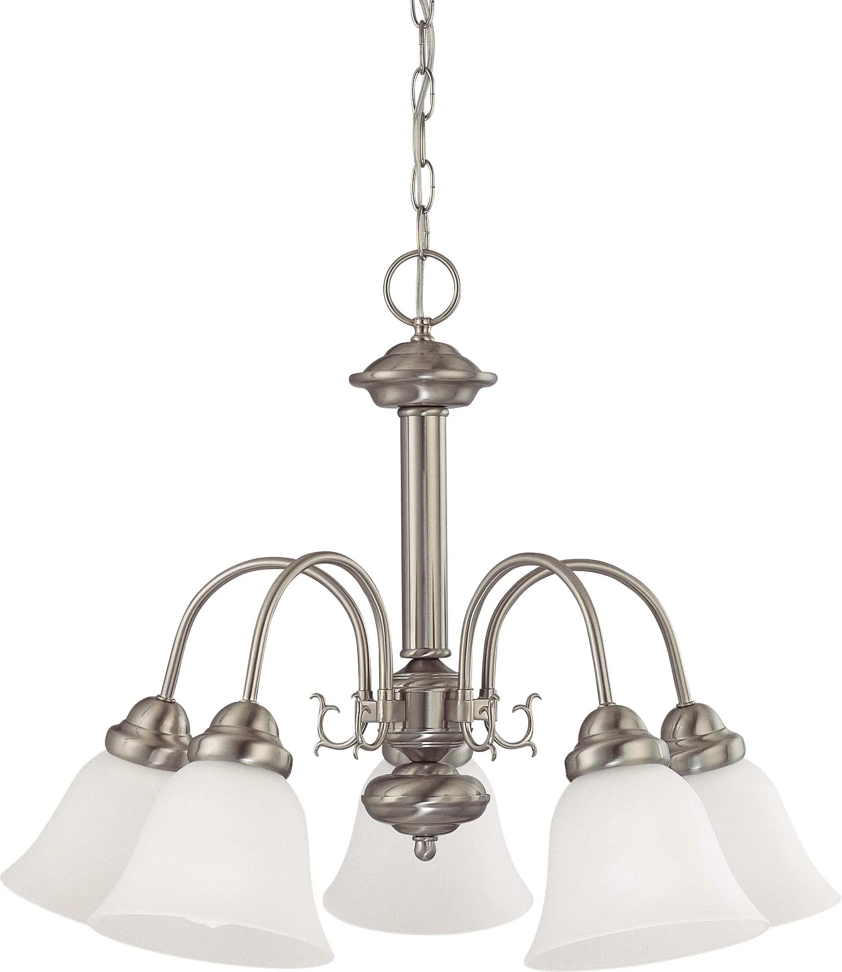 Nuvo Ballerina - 5 Light 24 inch Chandelier w/ Frosted White Glass