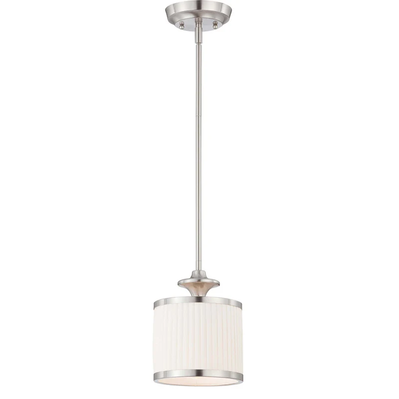 Nuvo Candice - 1 Light Mini Pendant  w/ Pleated White Shade