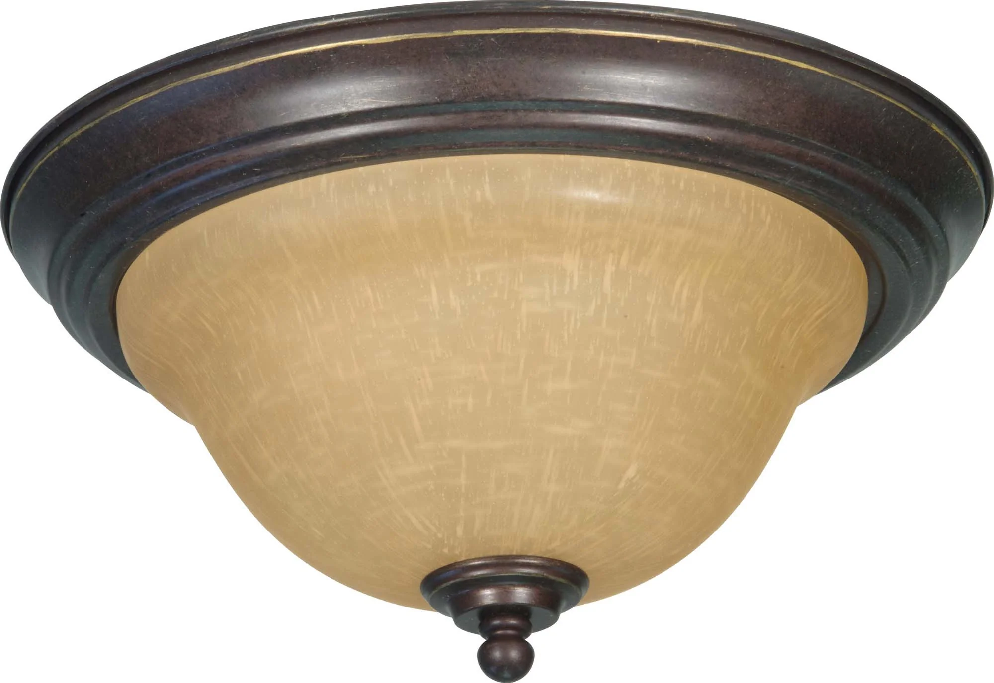 Nuvo Castillo - 2 Light  13 in - Flush Mount w/ Champagne Linen Washed Glass