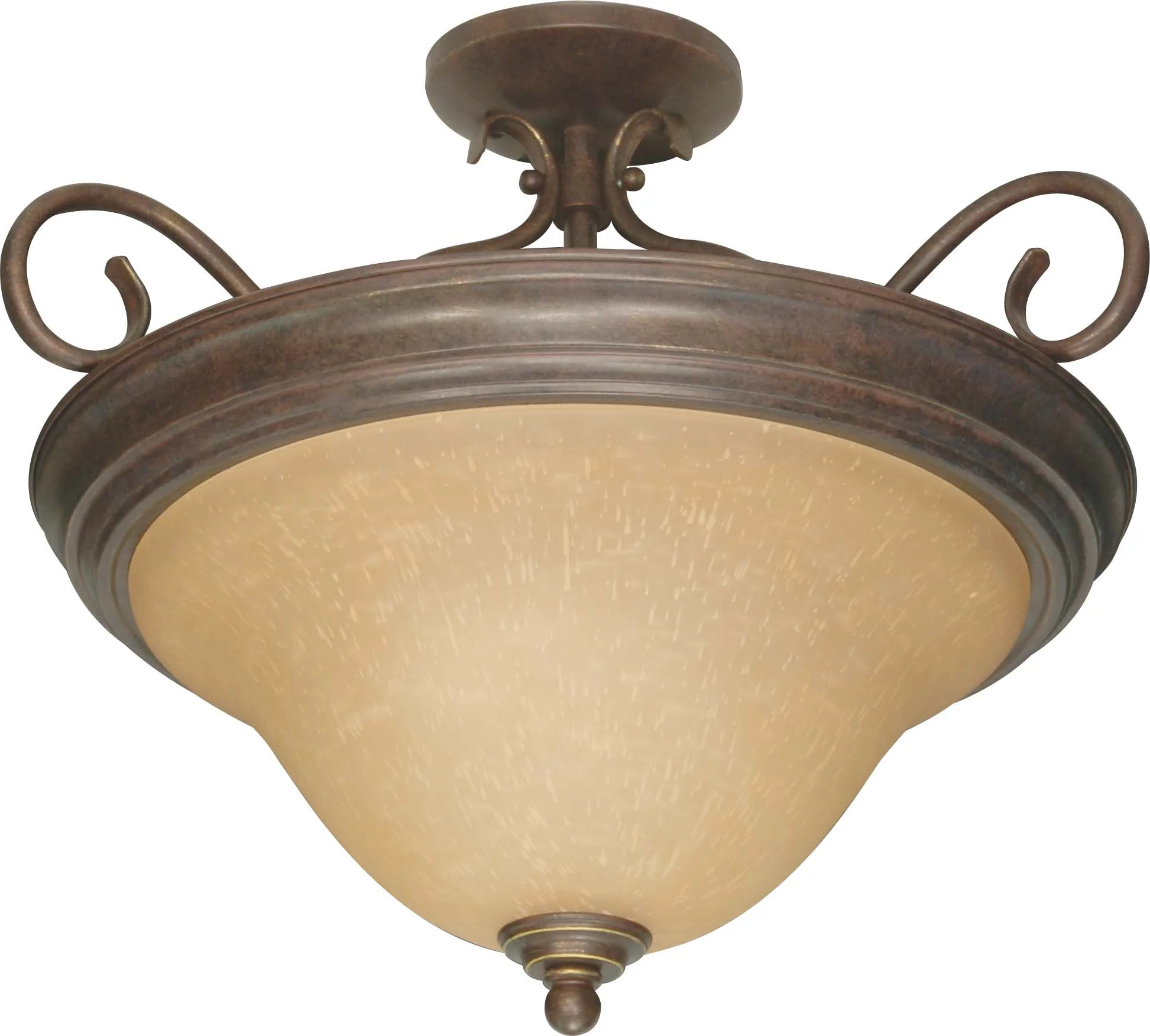 Nuvo Castillo - 3 Light - 19 inch - Semi-Flush - w/ Champagne Linen Washed Glass
