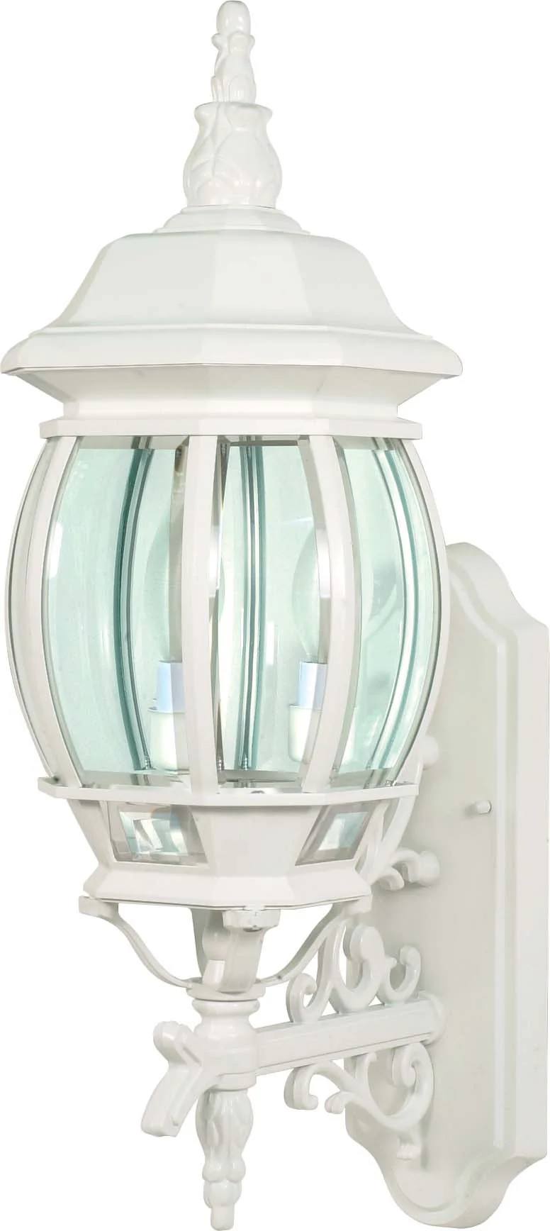 Nuvo Central Park - 3 Light - 22 inch - Wall Lantern - w/ Clear Beveled Glass