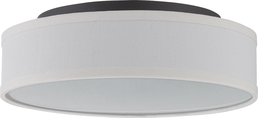 Nuvo Heather 16W LED 13 inch Ceiling Flush White Linen Shade Mount Fixture