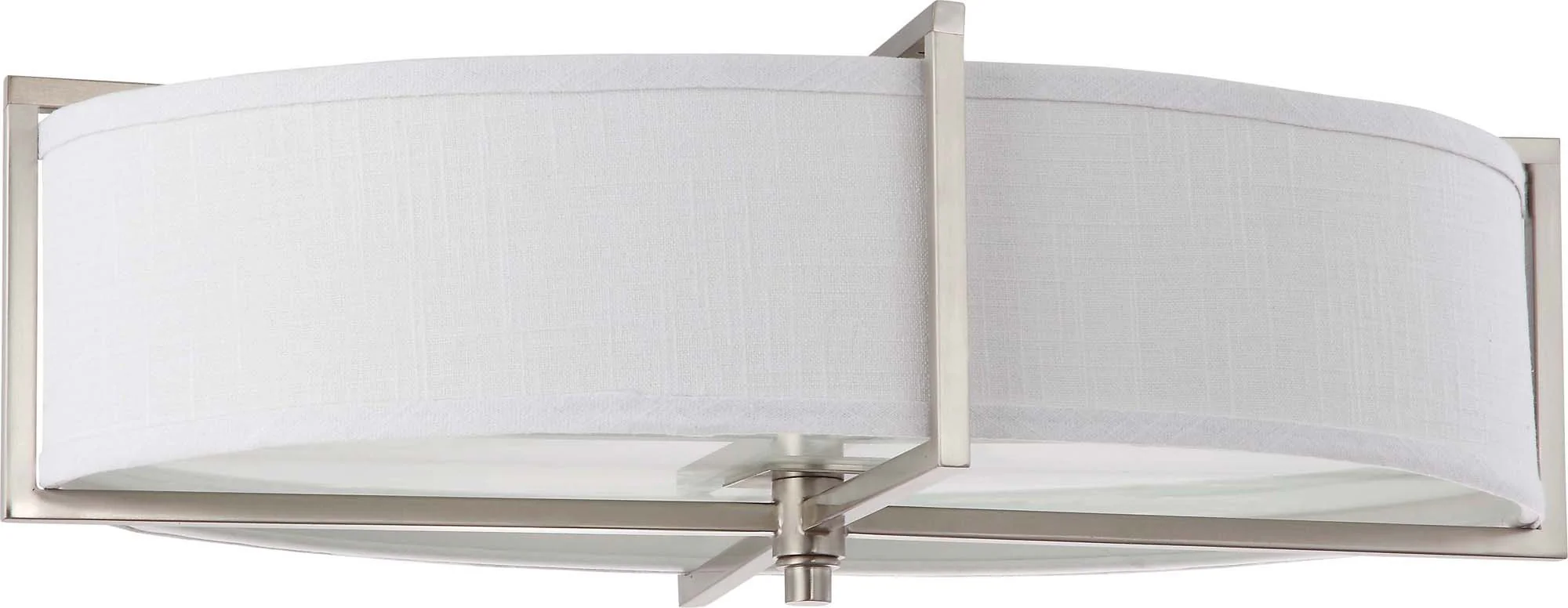 Nuvo Portia - 2 Light Oval Flush w/ Slate Gray Fabric Shade