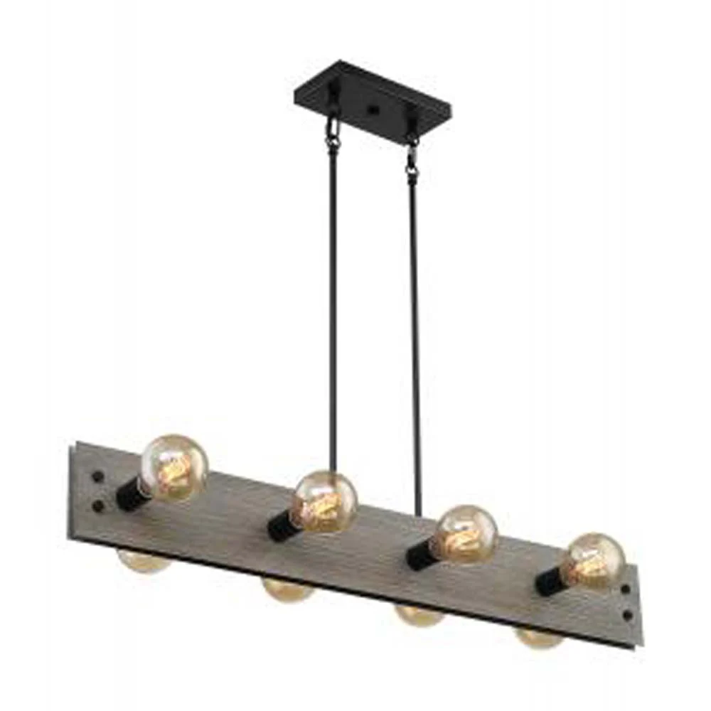 Nuvo Stella 8-Light Pendant w/ DriftWood & Black Accents Finish