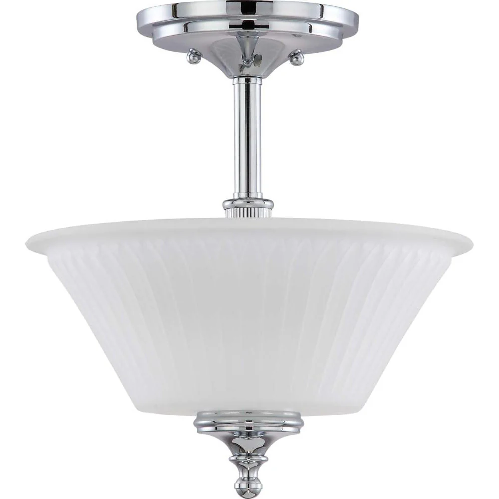 Nuvo Teller - 2 Light Semi Flush Fixture w/ Frosted Etched Glass