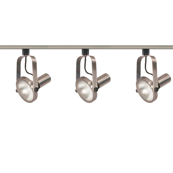 Nuvo TK343 Brushed Nickel 3 Light - PAR30 - Gimbal Ring Track Kit