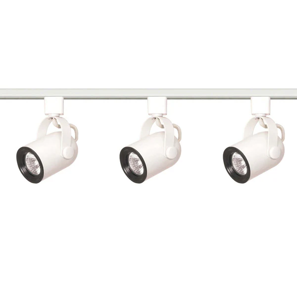 Nuvo TK348 White 3 Light - MR16 - Round Back Track Kit - Line Voltage