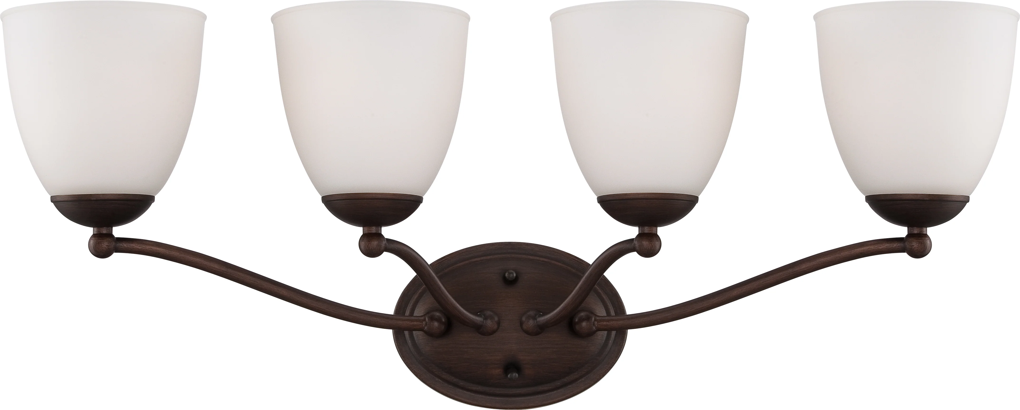 Nuvo Patton 4-Light Vanity Fixture w/ Frosted Glass in Prairie Bronze Finish