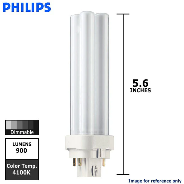 Philips 13w 2700k PL-C ALTO 13W/827/4P Double Tube 4-Pin Fluorescent Light Bulb - Image 2
