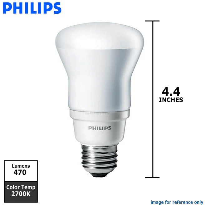 Philips 13w EL/A R20 Warm White E26 Energy Saver Reflectors Fluorescent Light Bulbs - Image 2