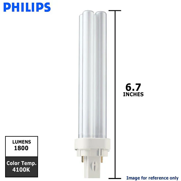 Philips 26w Double Tube 2-Pin G24D-3 4100K Cool White Fluorescent Light Bulb - Image 2
