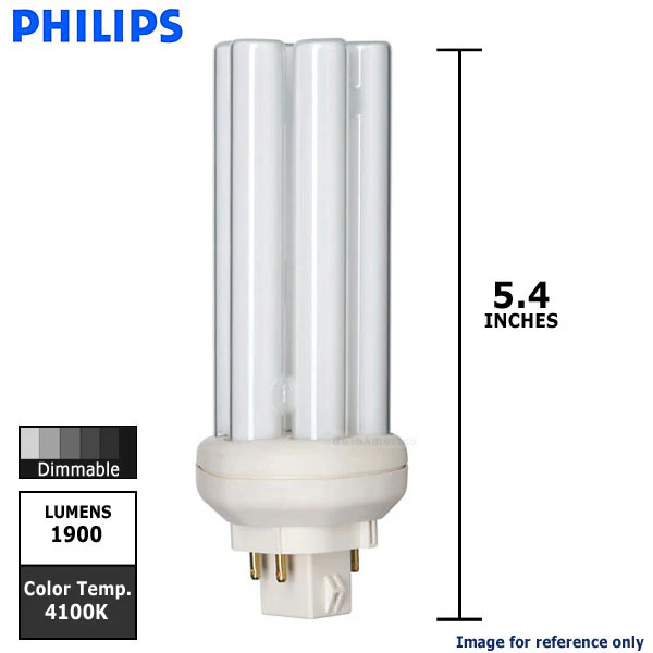 Philips 27w Triple Tube 4-Pin GX24Q-3 4100K Cool White Fluorescent Light Bulb - Image 2