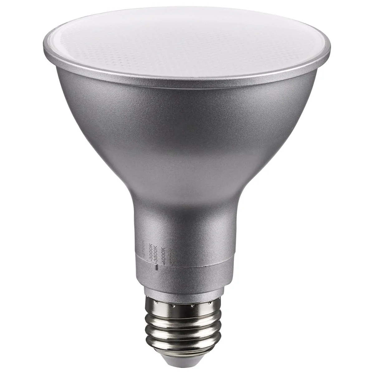 Satco 11w PAR30LN LED E26 Base 60deg 120v CCT Tunable Silver Finish Bulb