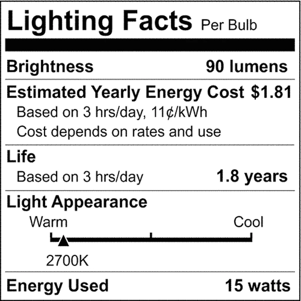 Satco 15w T6 Incandescent 90Lm E12 Candelabra base 145v Clear Bulb - Image 4