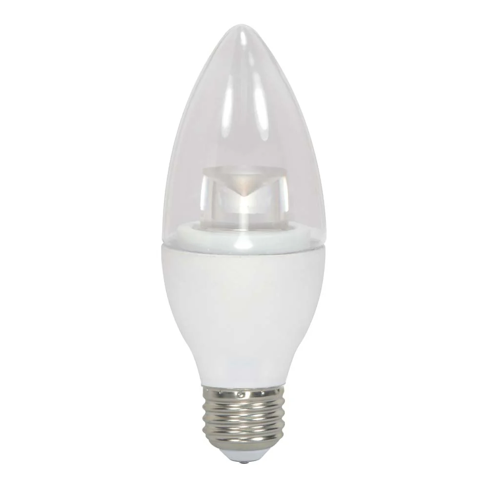 Satco 3.5w 120v B11 LED Clear 300Lm 2700k Warm White E26 Base Dimmable Bulb