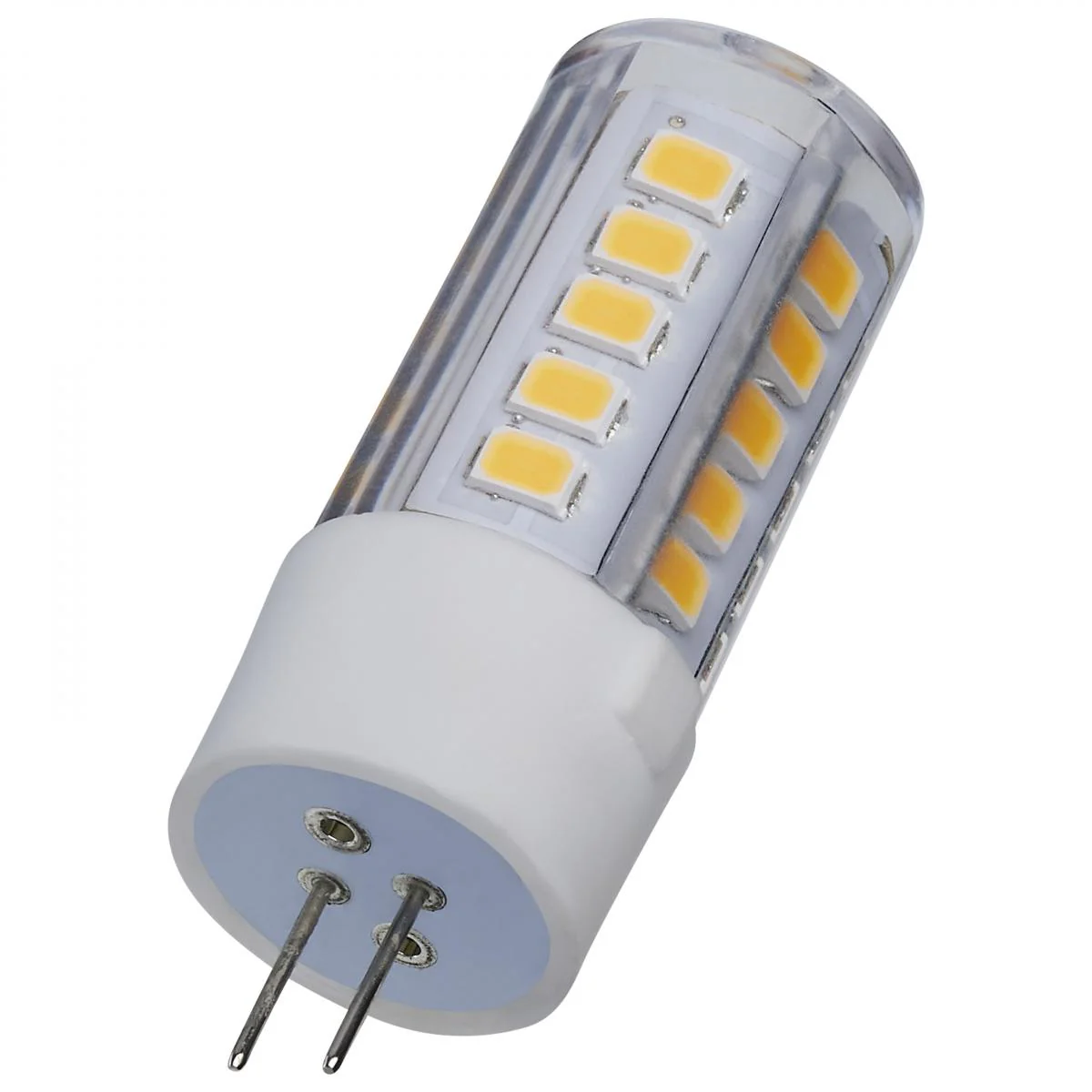 Satco 4.5w T6 LED 12v Bi Pin G4 Base 3000K Clear Finish Bulb