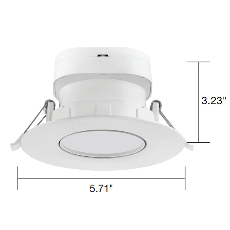 Satco 4" 7W Round LED Gimbal Downlight - 4000K - Cool White, White Finish - Image 2