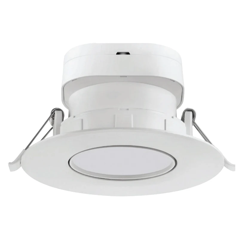 Satco 4" 7W Round LED Gimbal Downlight - 5000K - Cool White, White Finish