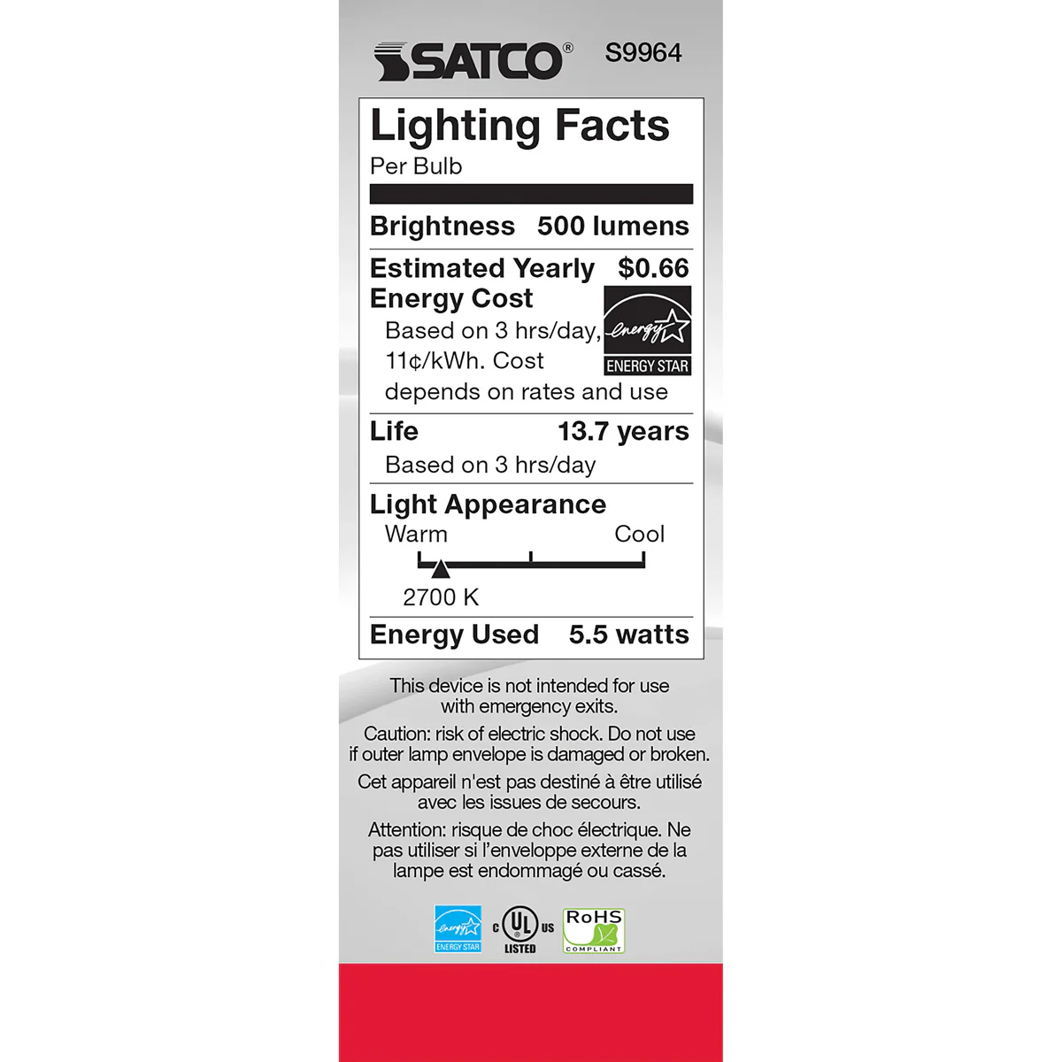 Satco 5.5w B11 LED Filament E26 Base 2700K 120v Candle Light Bulb - 60w equiv - Image 5