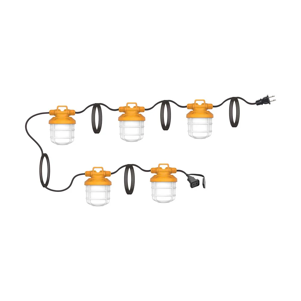 Satco 50Ft High-Lumen Temporary Construction String Light -5 Lamps 50Watt 120V - Image 2