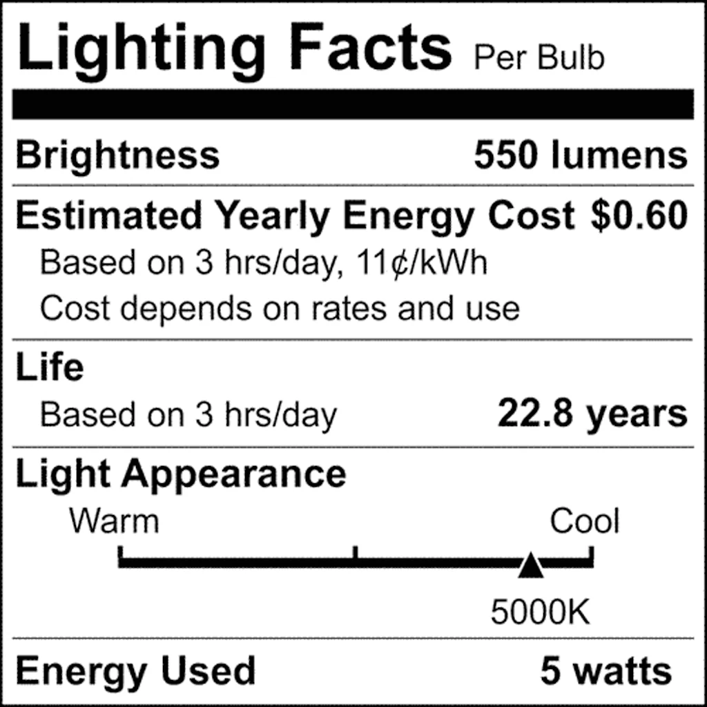 Satco 5w T6 LED 120v E12 Base 5000k Clear Finish Bulb - Image 7