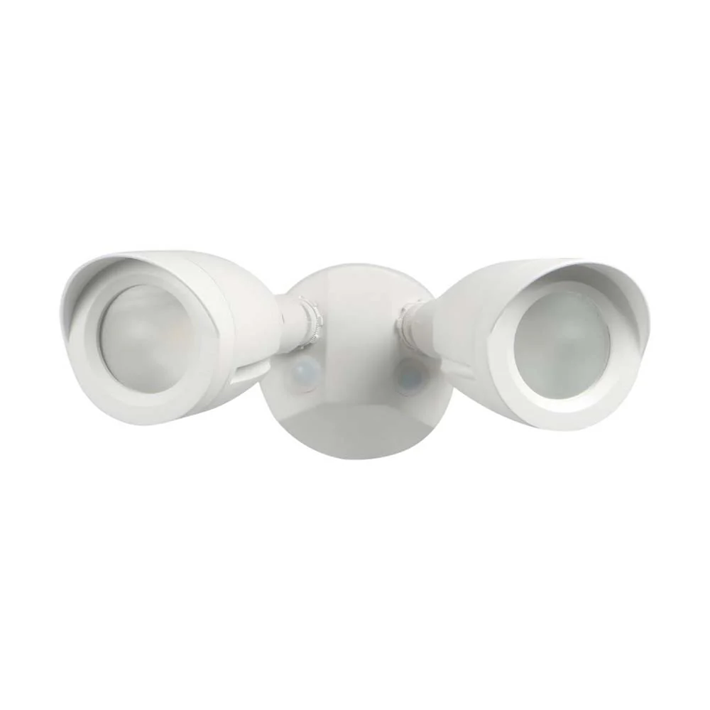 Satco LED Security Light Dual Head White Finish 4000K
