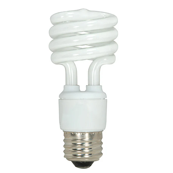 Satco S7219 13W T2 Ultra Mini Spiral Light Bulb Screw-In 5000K fluorescent bulb