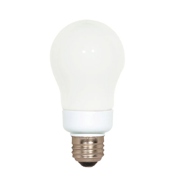 Satco S7281 7W A-Shape Screw-In 2700K fluorescent bulb