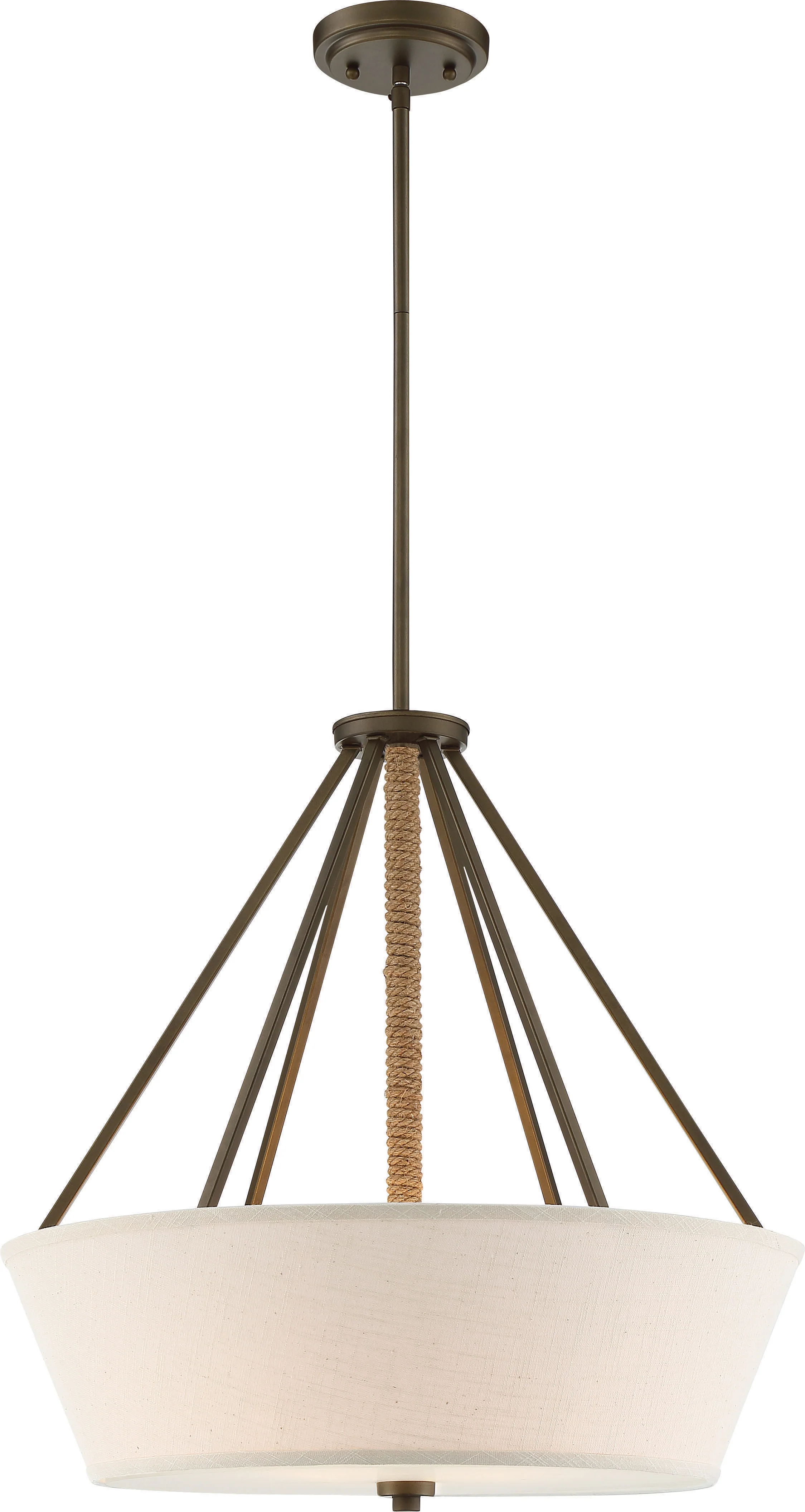 Seneca 4-Light Pendants Mounted Pendant Light Fixture in Mahogany Bronze Finish