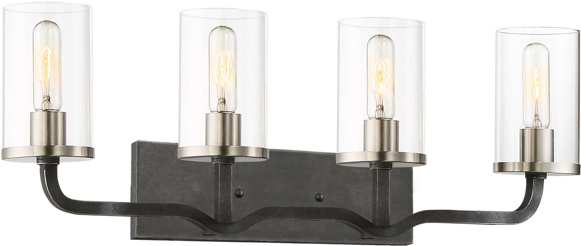 Sherwood 4-Light Vanity in Iron Black with Brushed Nickel Accents Finish