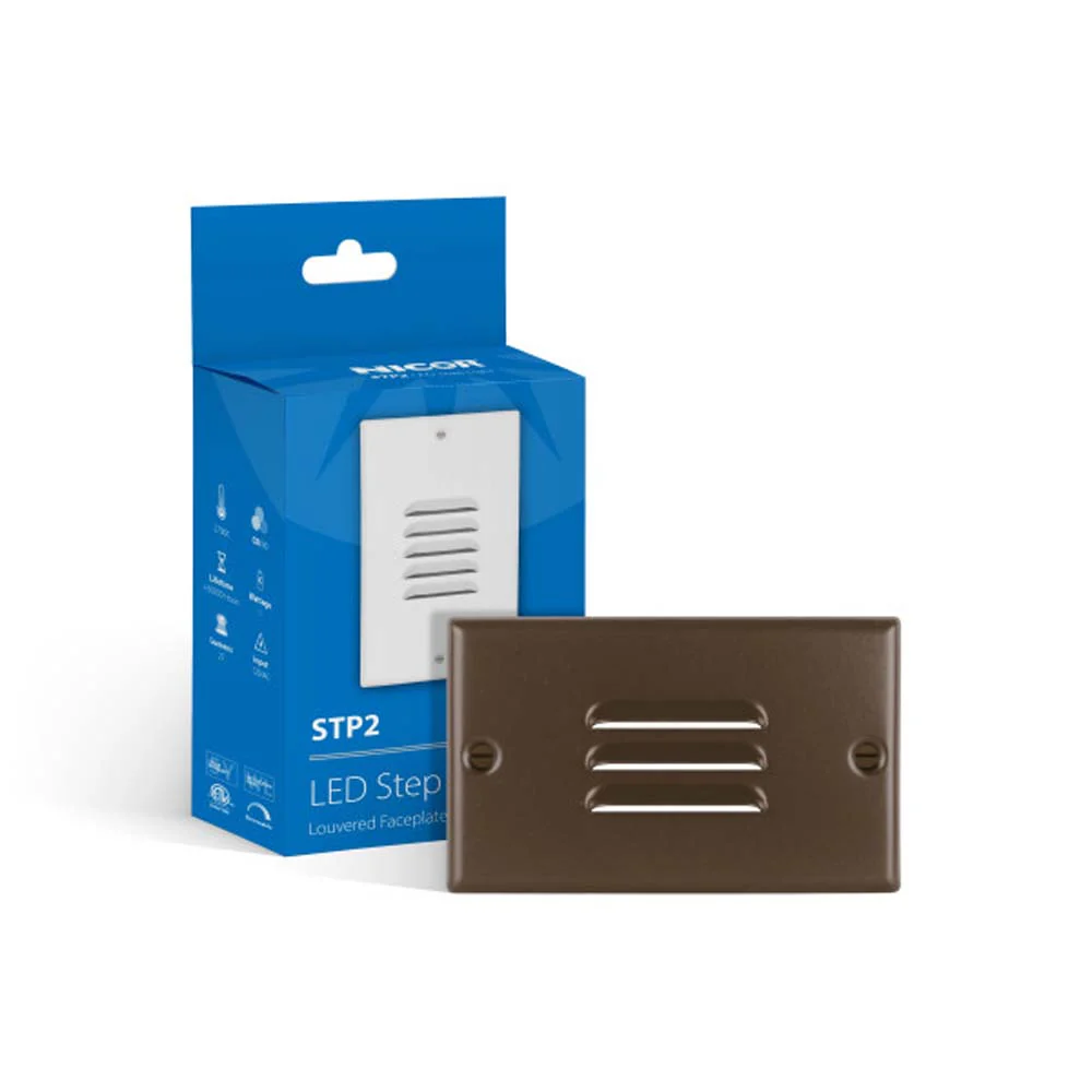 STP2 Horizontal Louvered Oil-Rubbed Bronze LED Step Light