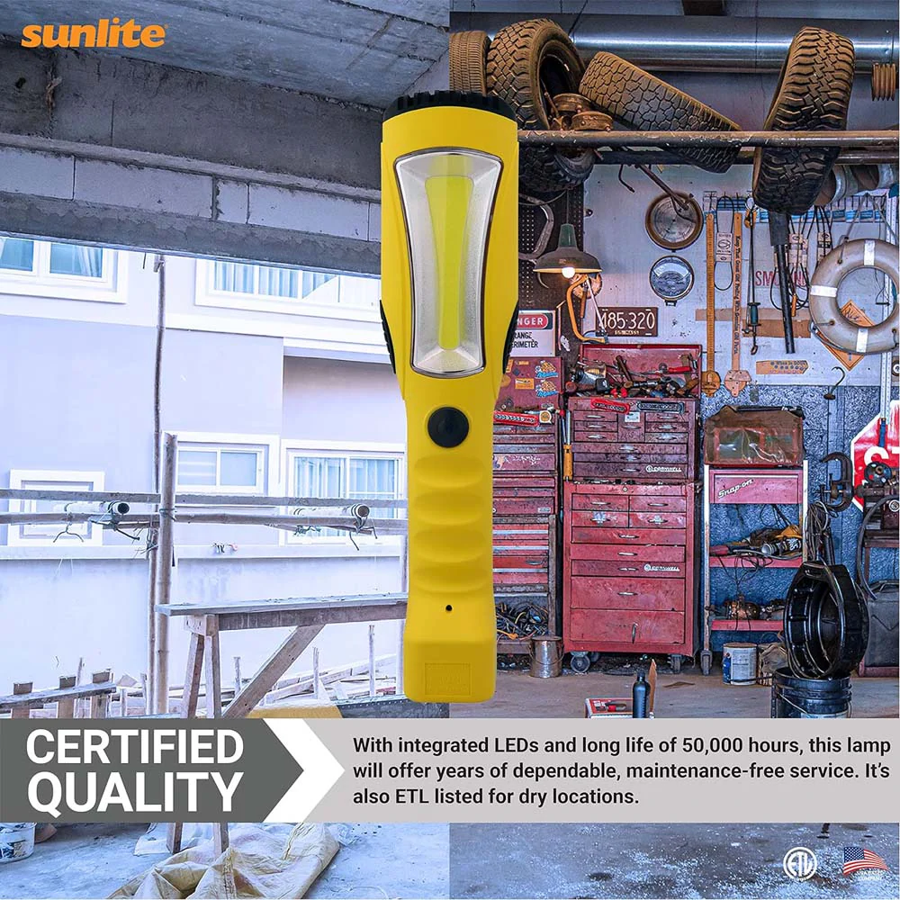 Sunlite 12w LED Yellow Portable Work Light Fixture 15F Power Cord 6200K Daylight - Image 6
