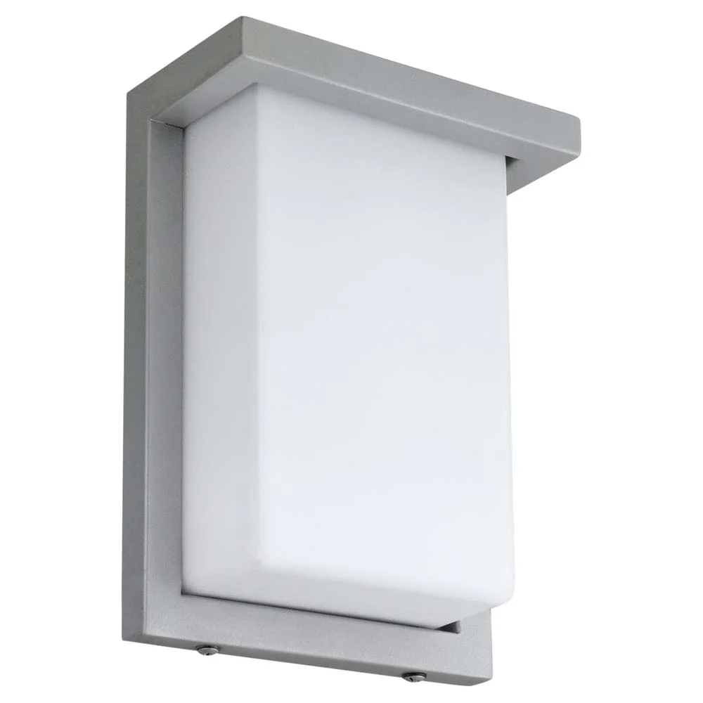 Sunlite 8-in 12w Silver Finish Outdoor Modern Wall Sconce Light Fixture