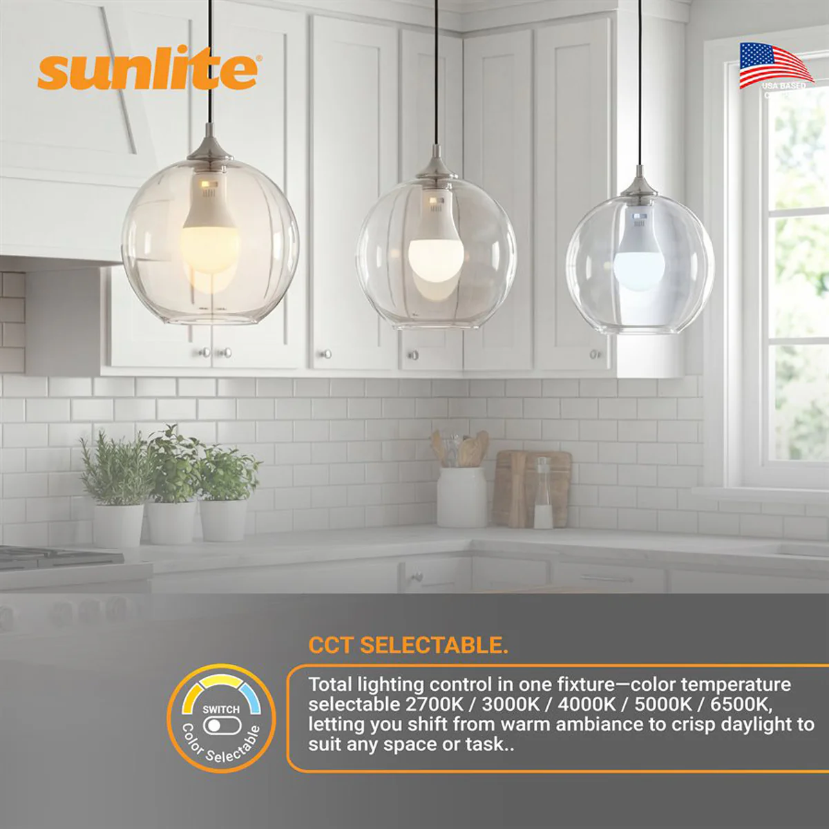 Sunlite A19 15w LED Light Bulb GU24 base CCT Selectable Dimmable - 100W Equiv - Image 5