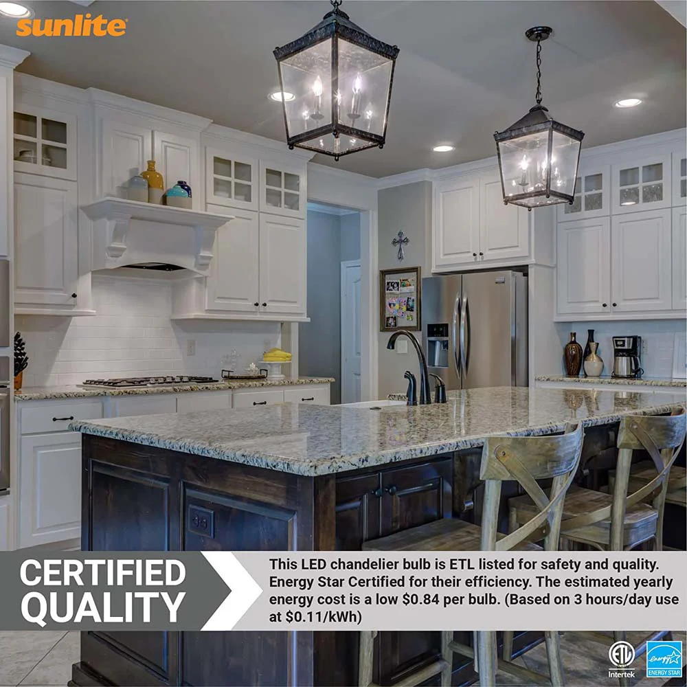 Sunlite LED B11 Frosted Chandelier Light Bulb 7w 120v E12 Base 5000K - Daylight - Image 4
